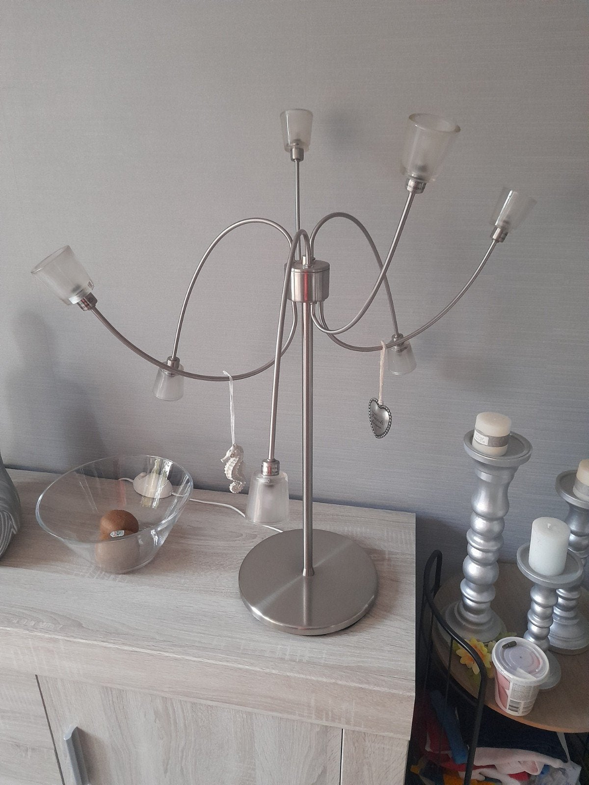 Ikea Kryssbo tafellamp met dimmer, Ophalen of Verzenden, Glas, IKEA, 75 cm