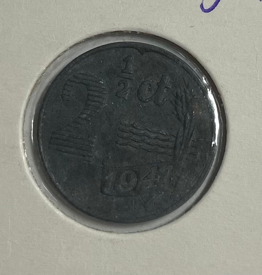 2,5 cent Nederland 1941 zink, Postzegels en Munten, Munten | Nederland, Ophalen of Verzenden, Koningin Wilhelmina