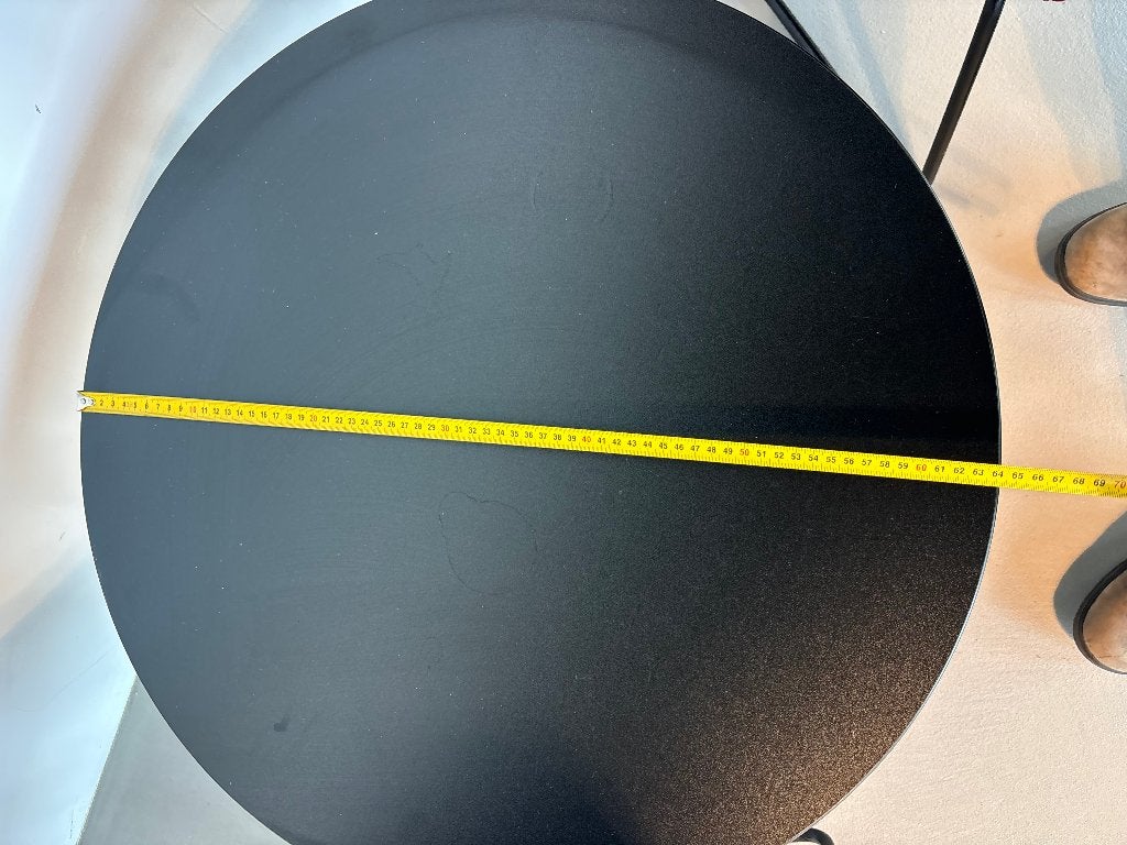 Moderne Ronde Salontafel Zwart Metaal Hout, Ophalen, 50 tot 100 cm, Overige materialen, Rond