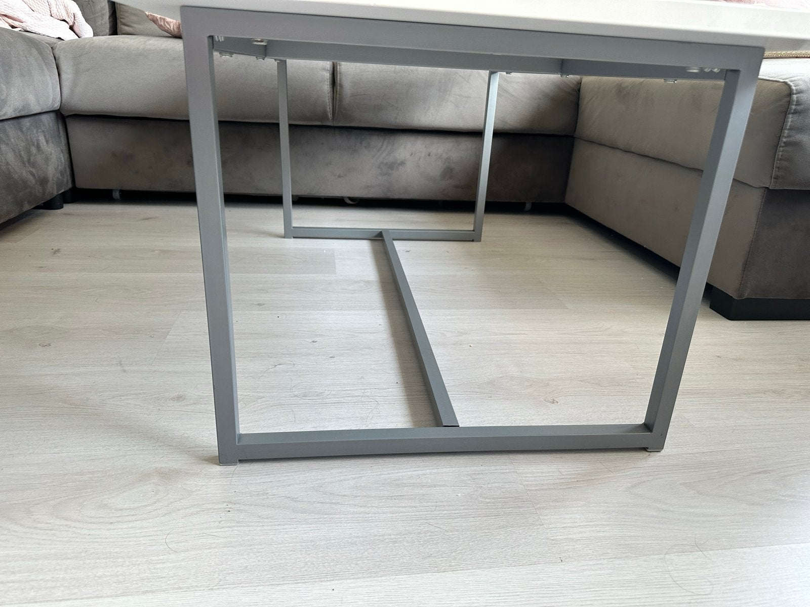 Salontafel met metalen onderstel, Ophalen, Gebruikt, 100 tot 150 cm, 50 tot 100 cm
