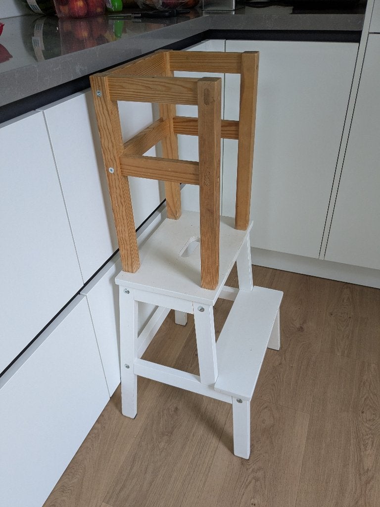 Keukenopstapje met leuning, Ophalen, Gebruikt, Hout