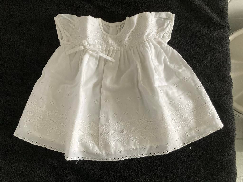 Mothercare Wit Katoenen Baby Jurkje - Geborduurd, Kinderen en Baby's, Ophalen of Verzenden, Nieuw, Meisje
