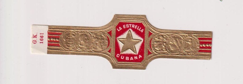 sigarenbanden - LA ESTRELLA CUBANA, Ophalen of Verzenden, Zo goed als nieuw, Sigarenbandjes