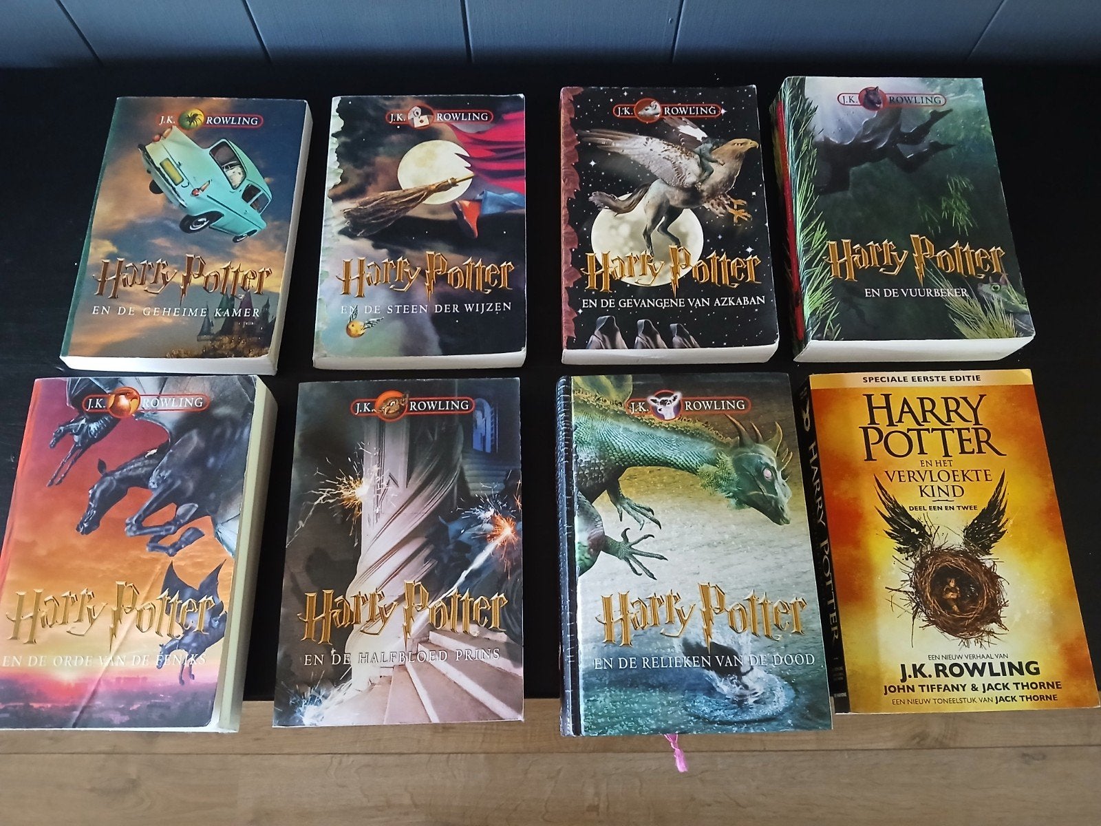 8 boeken van Harry Potter, Boeken, Ophalen of Verzenden, Gelezen, J.K. Rowling