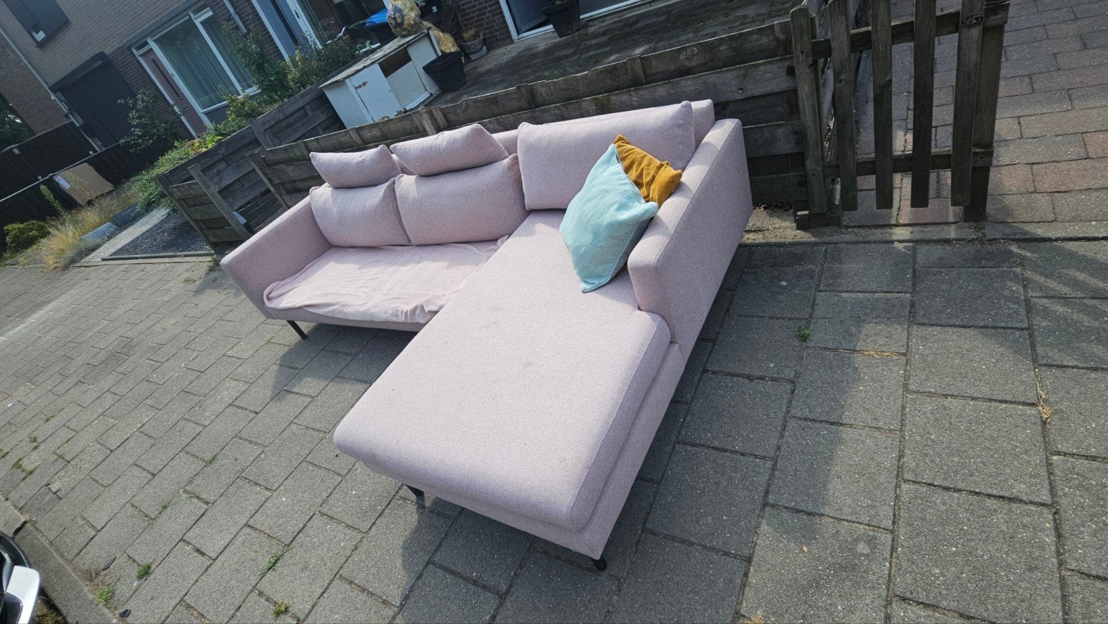 NU OPHALen Gratis Wehkamp hoekbank met chaise longue (opknap, Huis en Inrichting, Banken | Bankstellen, Ophalen of Verzenden, Gebruikt