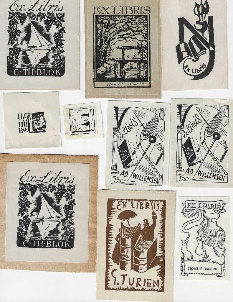 Collectie Ex Libris Plaatjes - Diverse Kunstenaars, Diverse kunstenaars, Grafische vormgeving, Ophalen, Gelezen