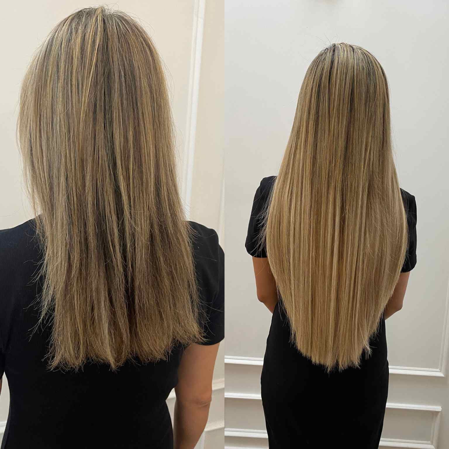 Hair extensions, weft extensions, microringen plaatsen €50, Ophalen of Verzenden, Nieuw, Pruik of Haarverlenging