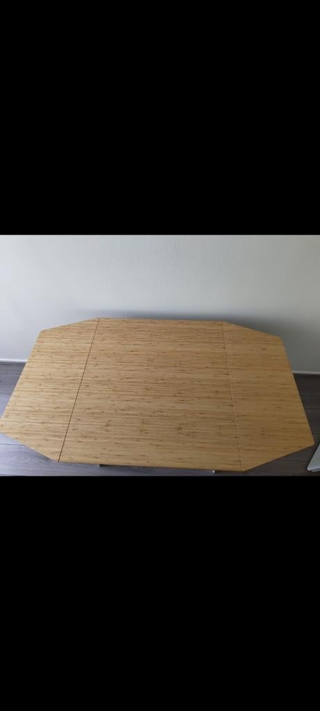 Handige opklapbare tafel - Bamboe look, Huis en Inrichting, Tafels | Eettafels, Gebruikt, 100 tot 150 cm, Modern, Scandinavisch