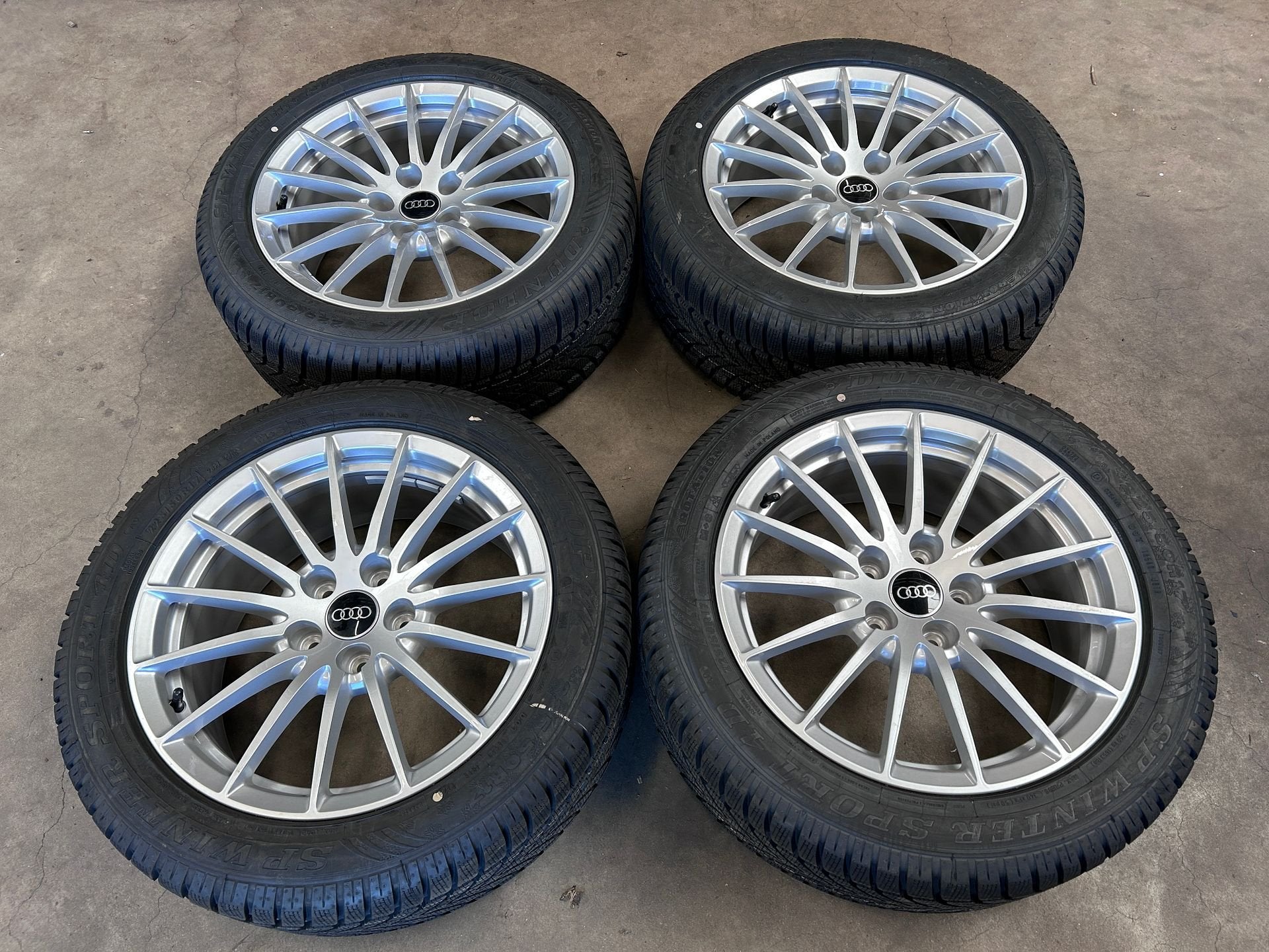 17 inch originele velgen + winterbanden Audi A5, Gebruikt, -, -, Banden en Velgen
