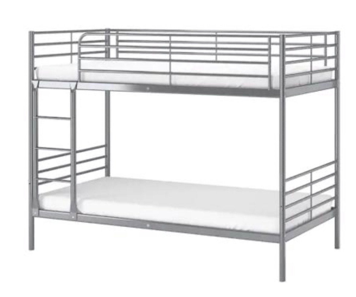 Stevig metalen stapelbed - Ikea, Ophalen, Gebruikt, 90 cm, 160 tot 180 cm