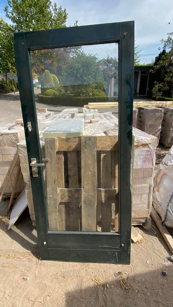 Gebruikte Buitendeur met Glas - 200x87,5cm, Doe-het-zelf en Verbouw, Ophalen, Gebruikt, Minder dan 80 cm, 200 tot 215 cm
