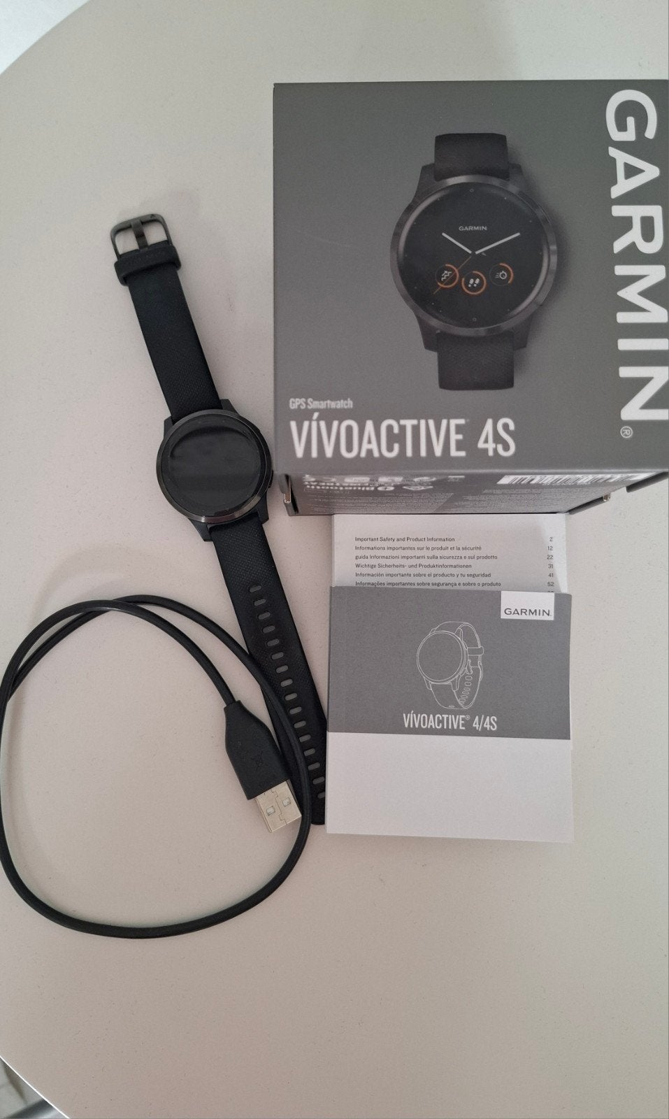garmin smartwach vivoactive 4S, Sieraden, Tassen en Uiterlijk, Ophalen of Verzenden, Zo goed als nieuw, Zwart