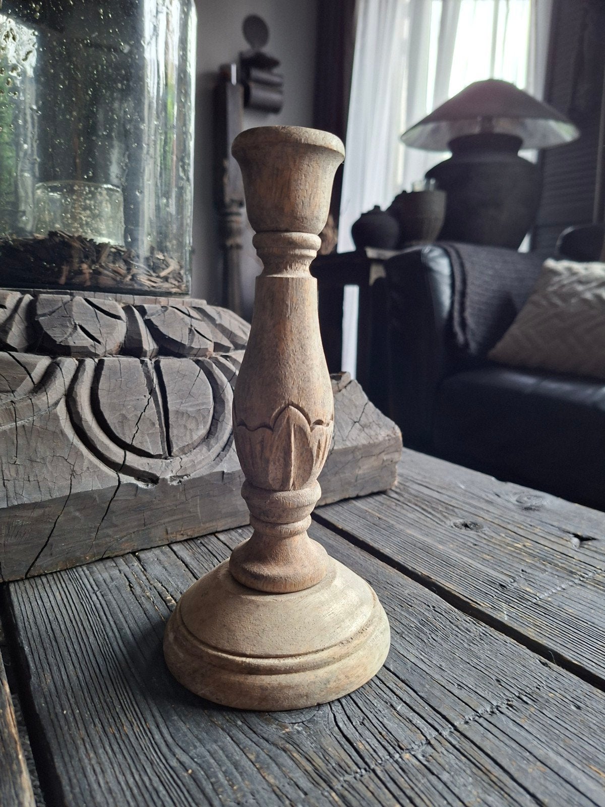 kandelaar hout van hoffz, Ophalen of Verzenden, Hout, Kandelaar