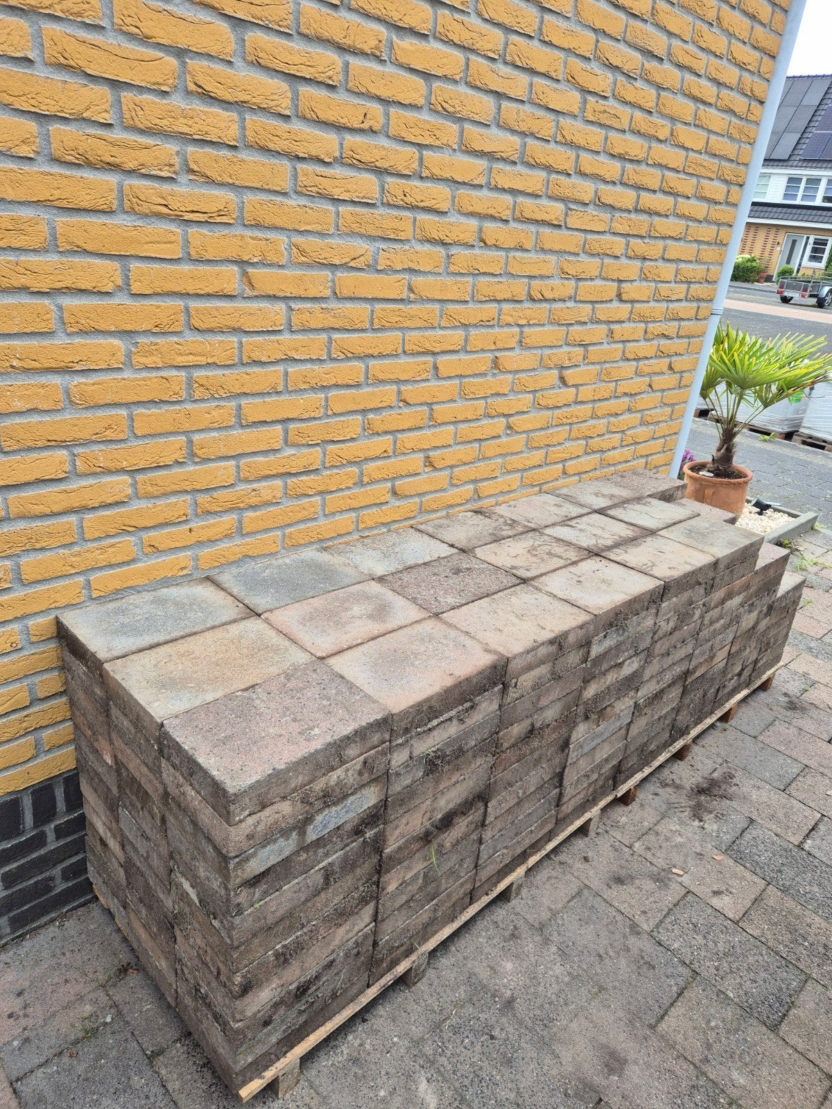 Gebruikte terrastegels, 10 m² of meer, Tuin en Terras, Ophalen of Verzenden, Gebruikt, Beton, Terrastegels