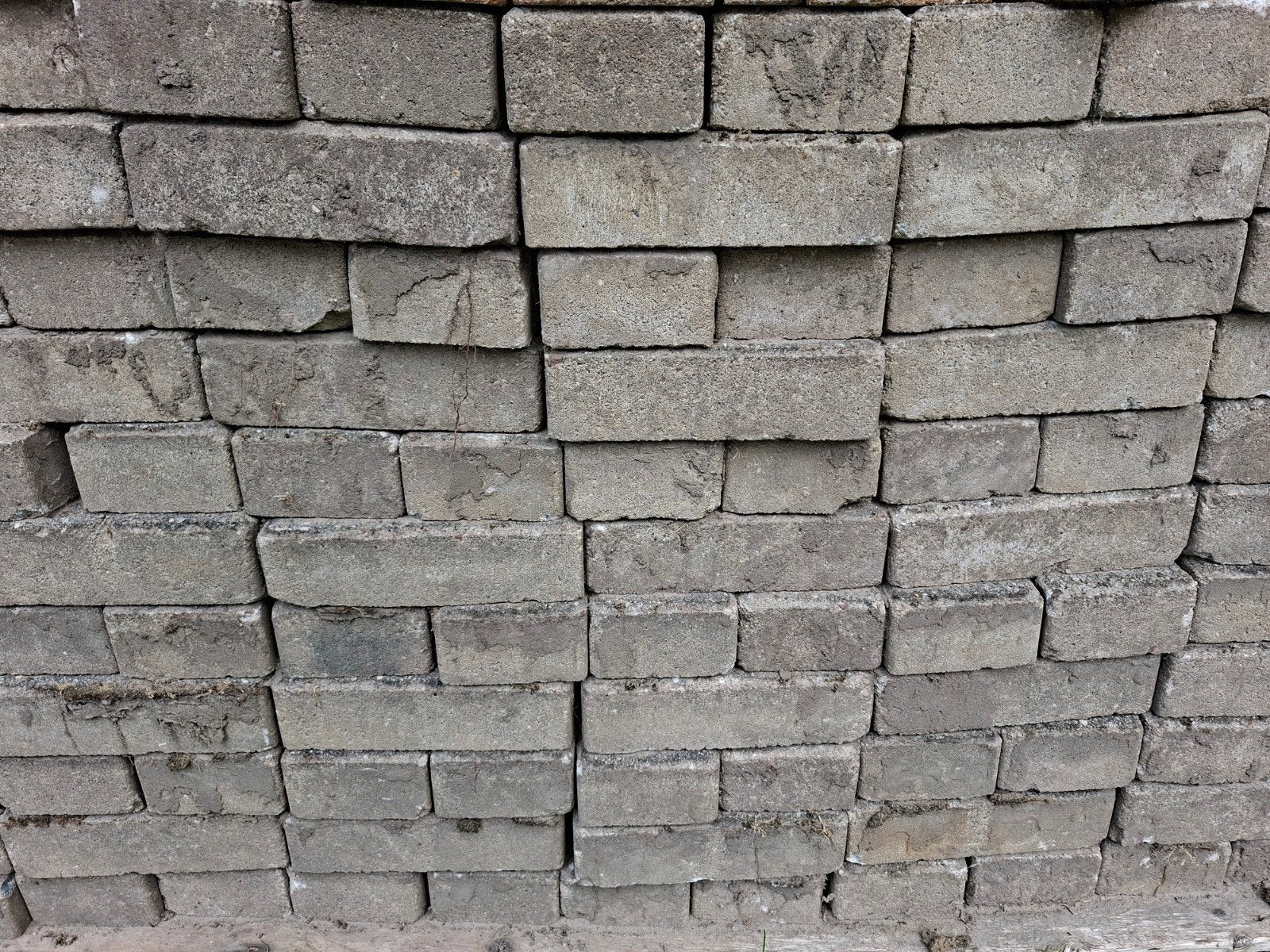 18m2 grijze beton klinkers 10x20x6,5 cm, Tuin en Terras, Ophalen, Gebruikt, Klinkers, 10 m² of meer