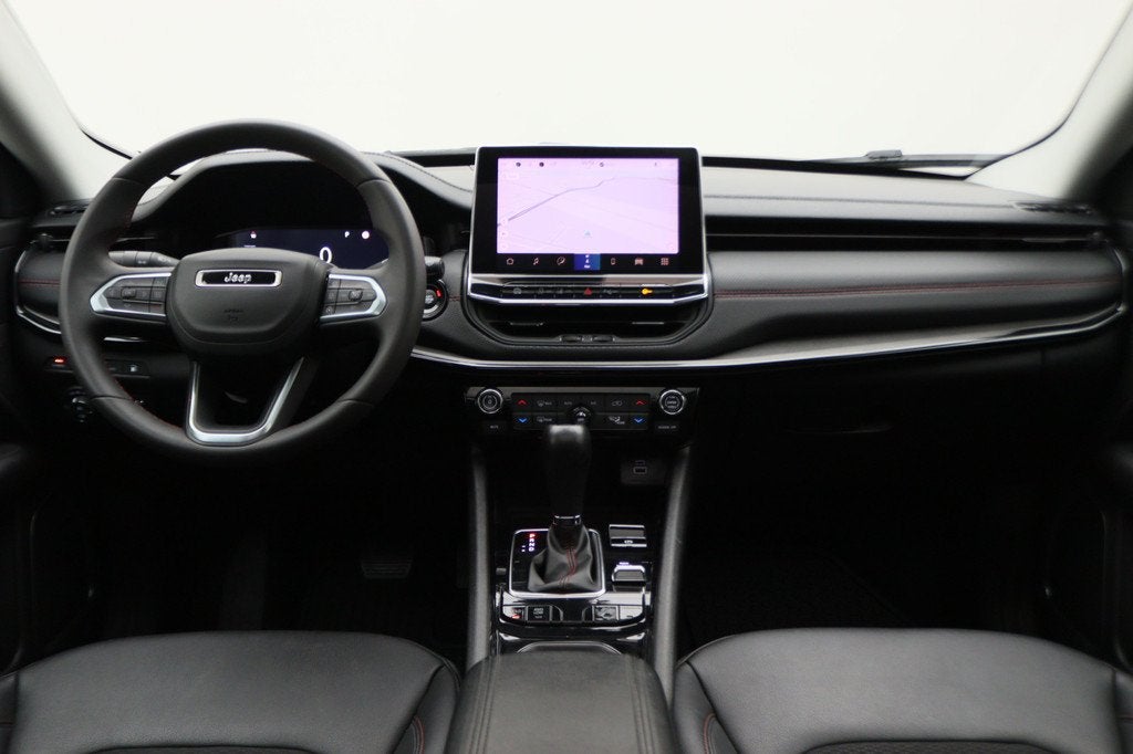 Jeep Compass 4xe 240 Plug-in Hybrid Electric Trailhawk Panor, Auto's, Jeep, Automaat, Zwart, 4 cilinders, Leder en Stof
