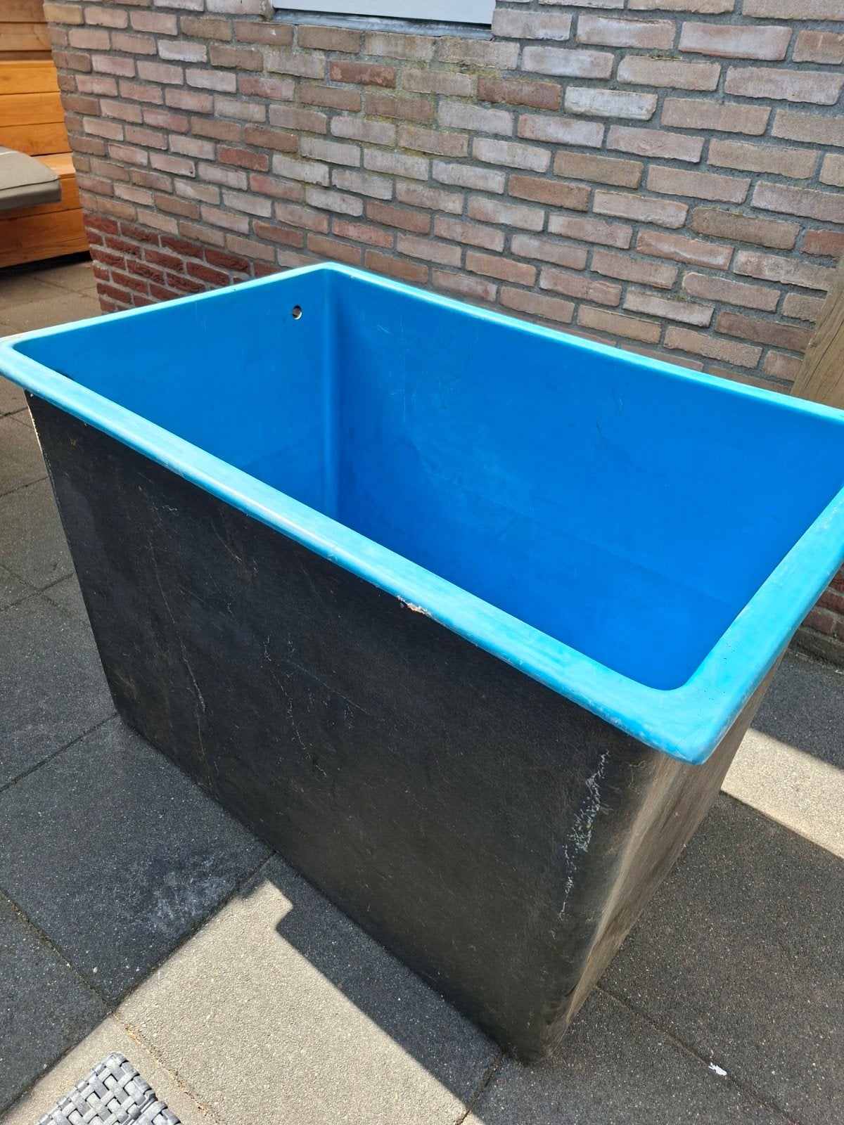Grote blauwe kunststof bak - ideaal voor vijver/planten, Tuin en Terras, Vijvers, Ophalen, Gebruikt