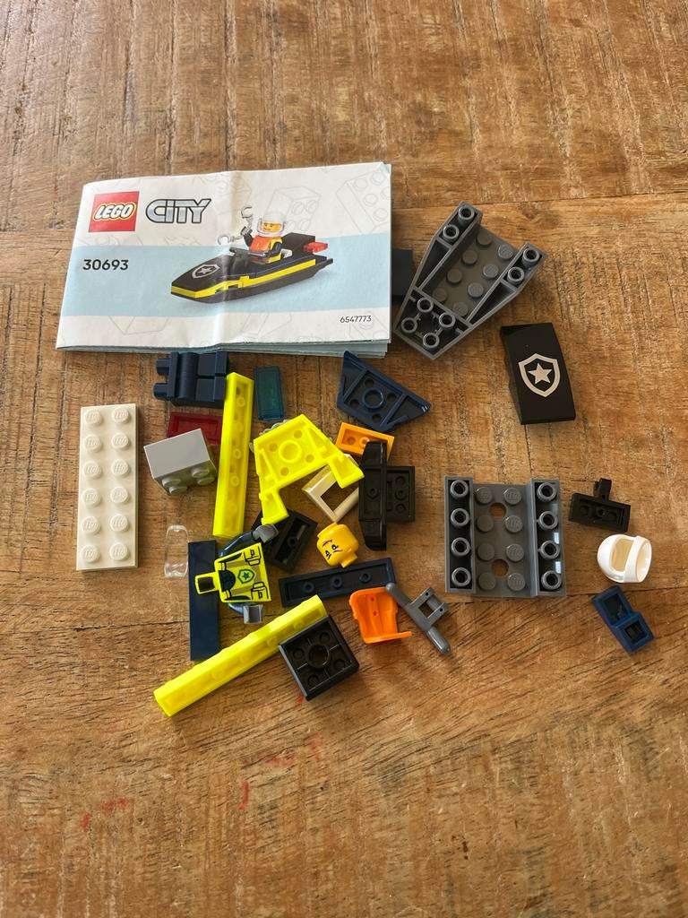 Lego City Politieboot 30693 met minifiguur, City, Lego, Ophalen of Verzenden, Zo goed als nieuw