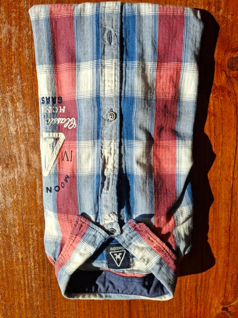 Gaastra geruit overhemd - rood, blauw, wit, Gaastra, Ophalen of Verzenden, Zo goed als nieuw, Overige halswijdtes