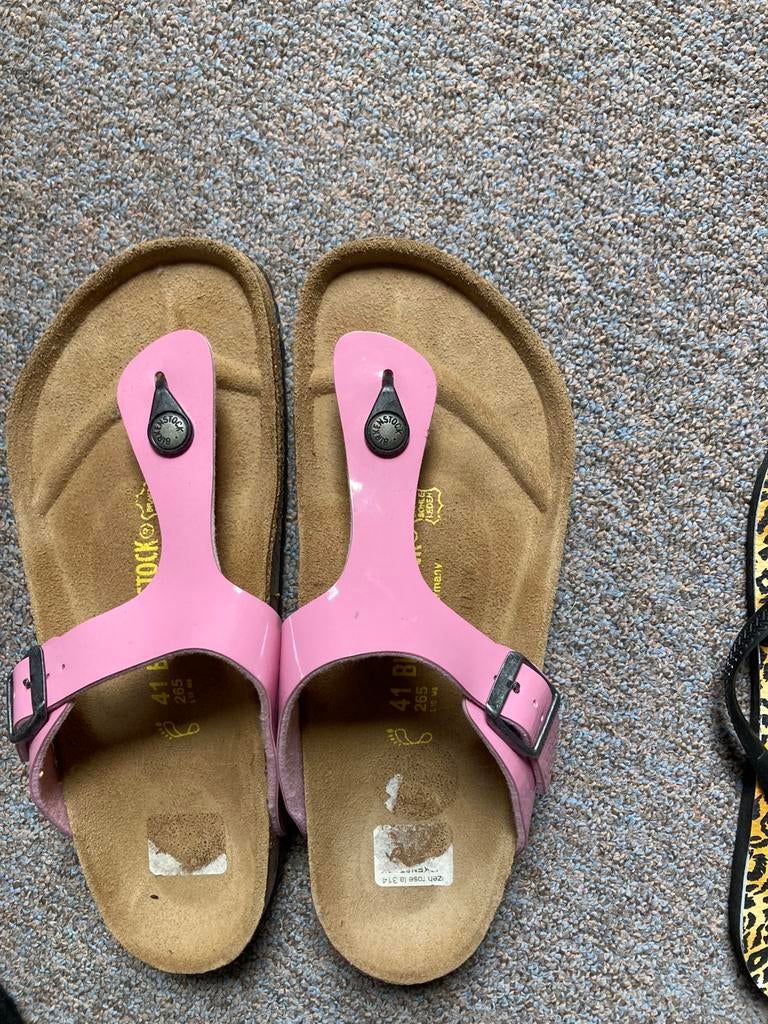 Birkenstock teenslippers rose, Slippers, Ophalen of Verzenden, Zo goed als nieuw, Roze