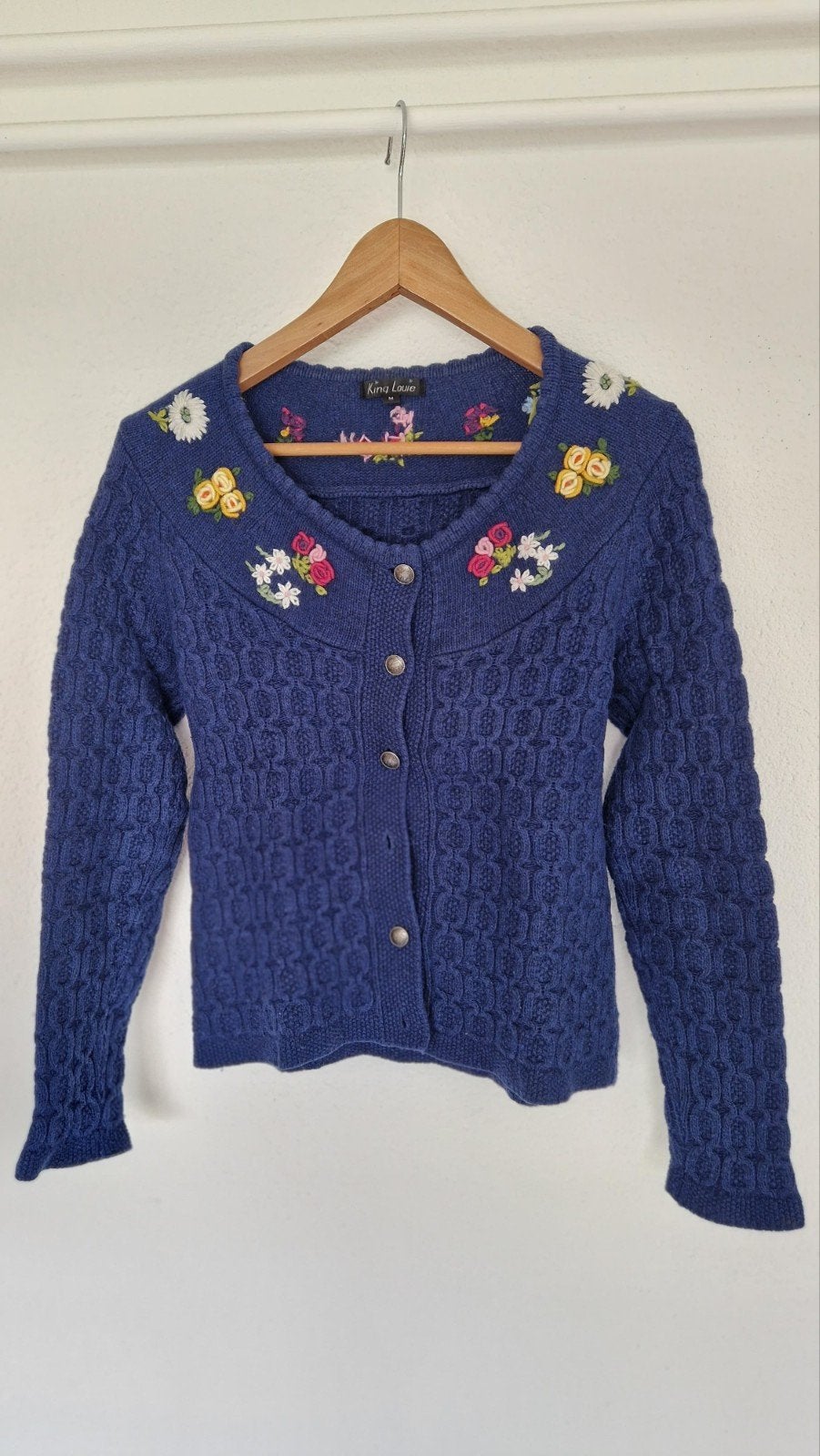 King Louie gebreid vest, maat M, Maat 38/40 (M), Blauw, Ophalen of Verzenden, Zo goed als nieuw