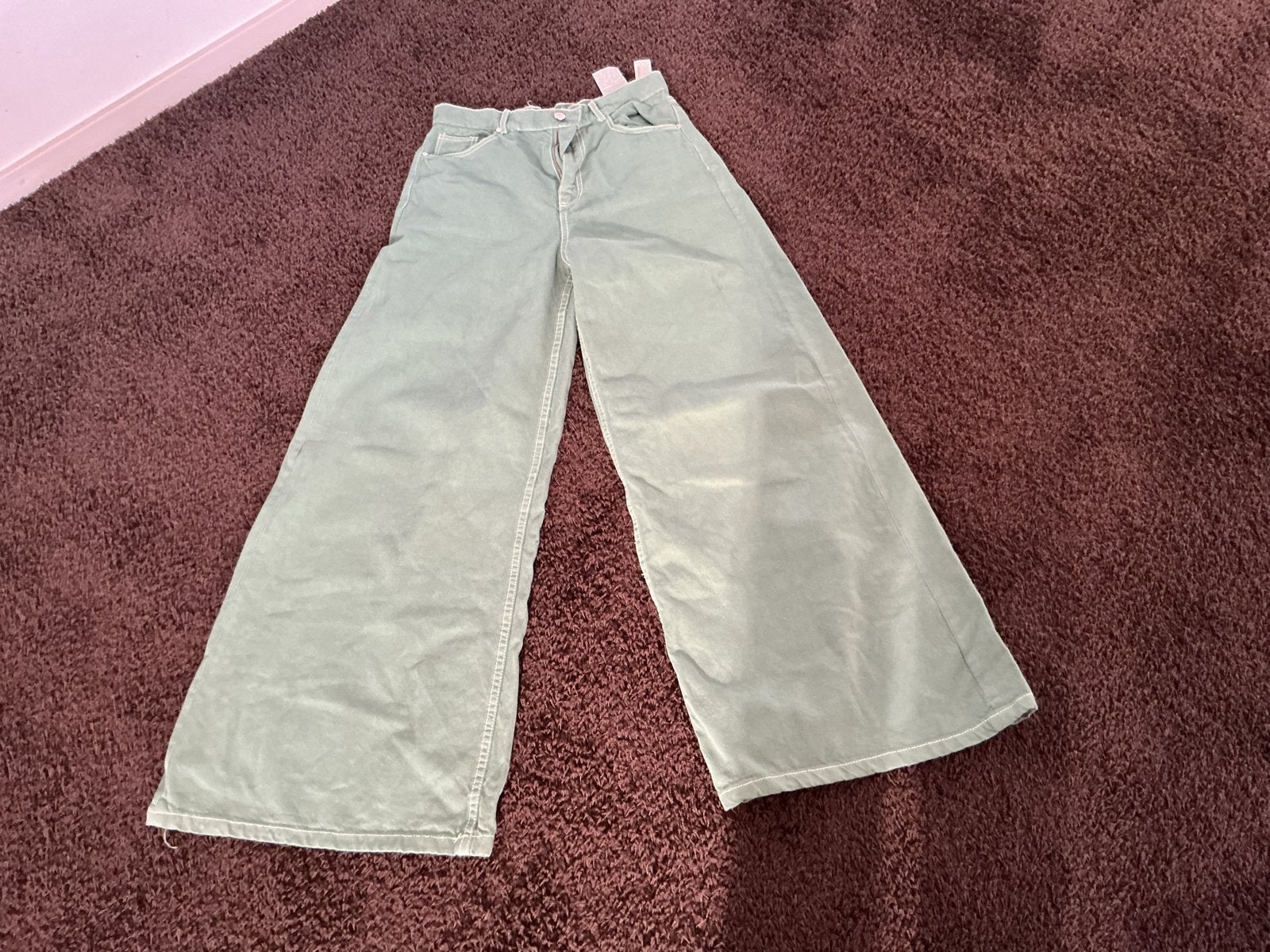 Nieuwe Zara Scater Broek Groen Maat 40, Ophalen of Verzenden, Nieuw, Maat 38/40 (M), Groen