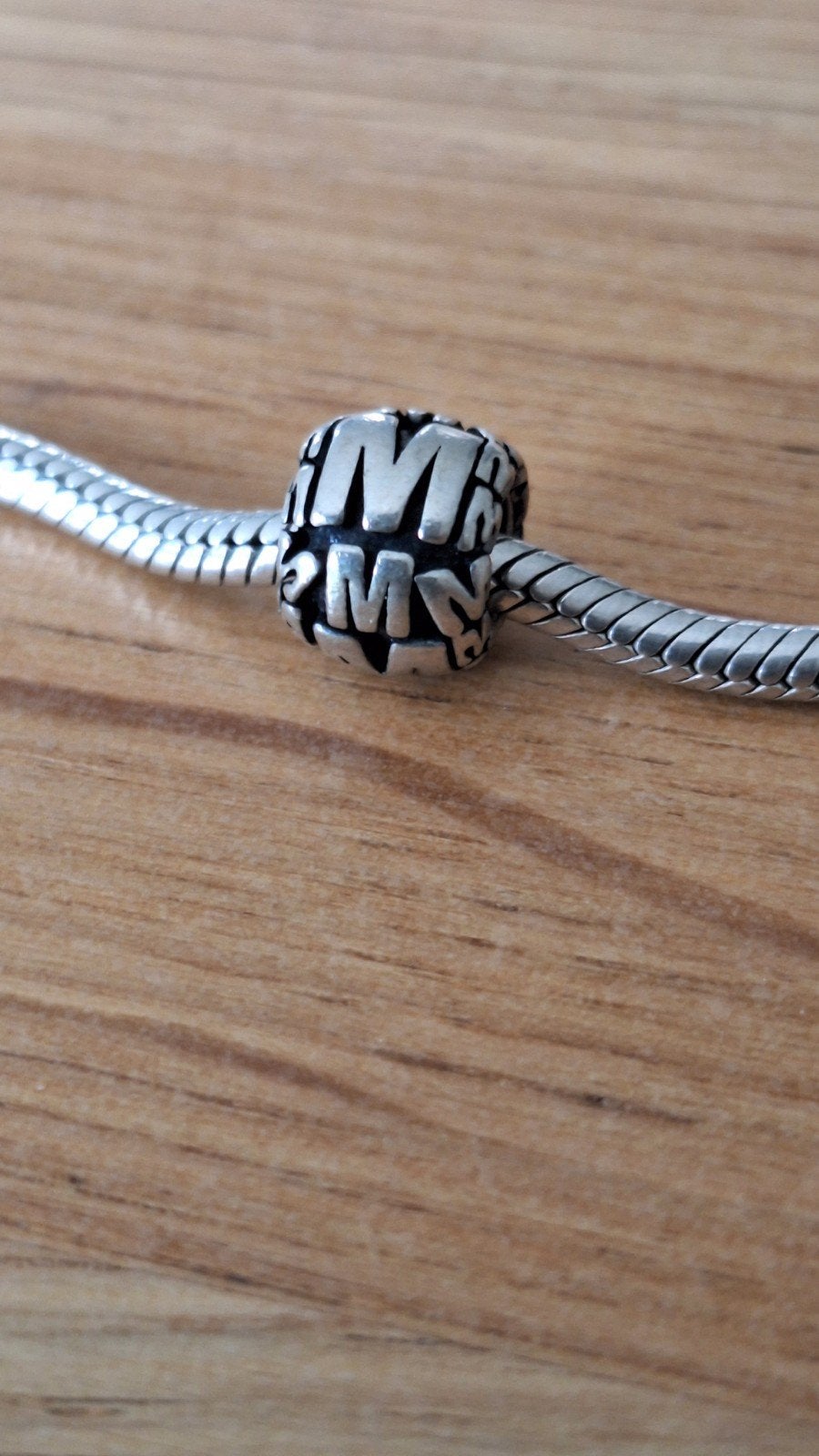 zilveren letter bedel voor armband of ketting past op Pandor, Verzenden, Zo goed als nieuw, Zilver, Zilver