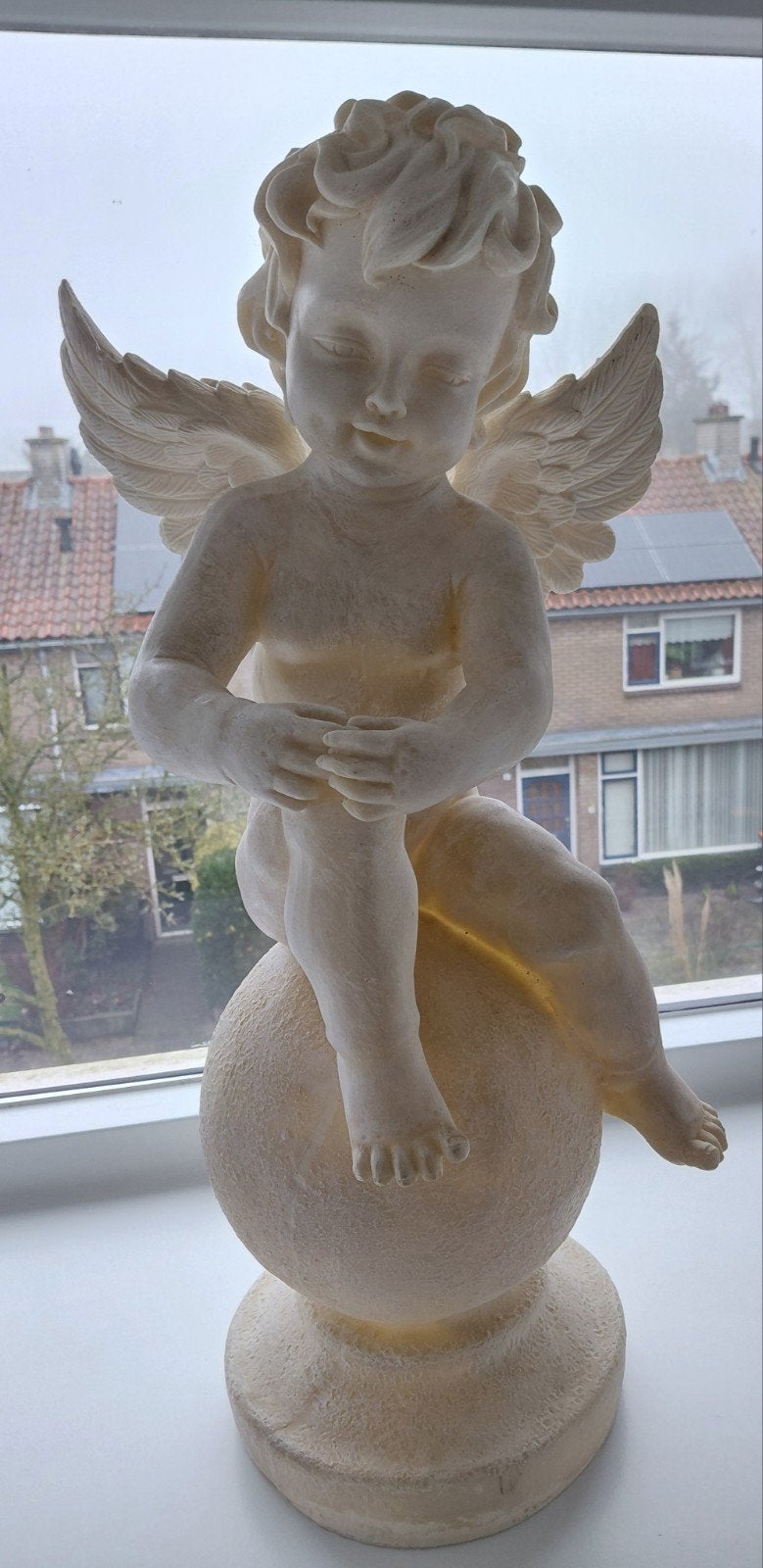 Beeld engel, Antiek en Kunst, Ophalen, Beeld, 50 - 100 cm, Wit