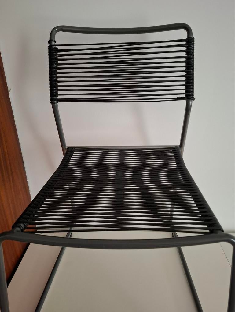 Set van vier vintage "spaghetti chairs", Lisa Norinder, Huis en Inrichting, Ophalen of Verzenden, Kunststof, 60 tot 90 cm