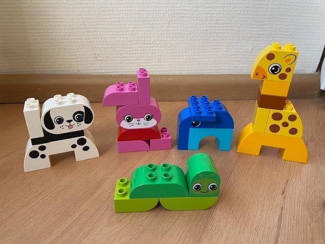 Duplo, creatieve dieren (giraffe rups) set 10573 compleet, Ophalen of Verzenden, Gebruikt, Complete set, Duplo