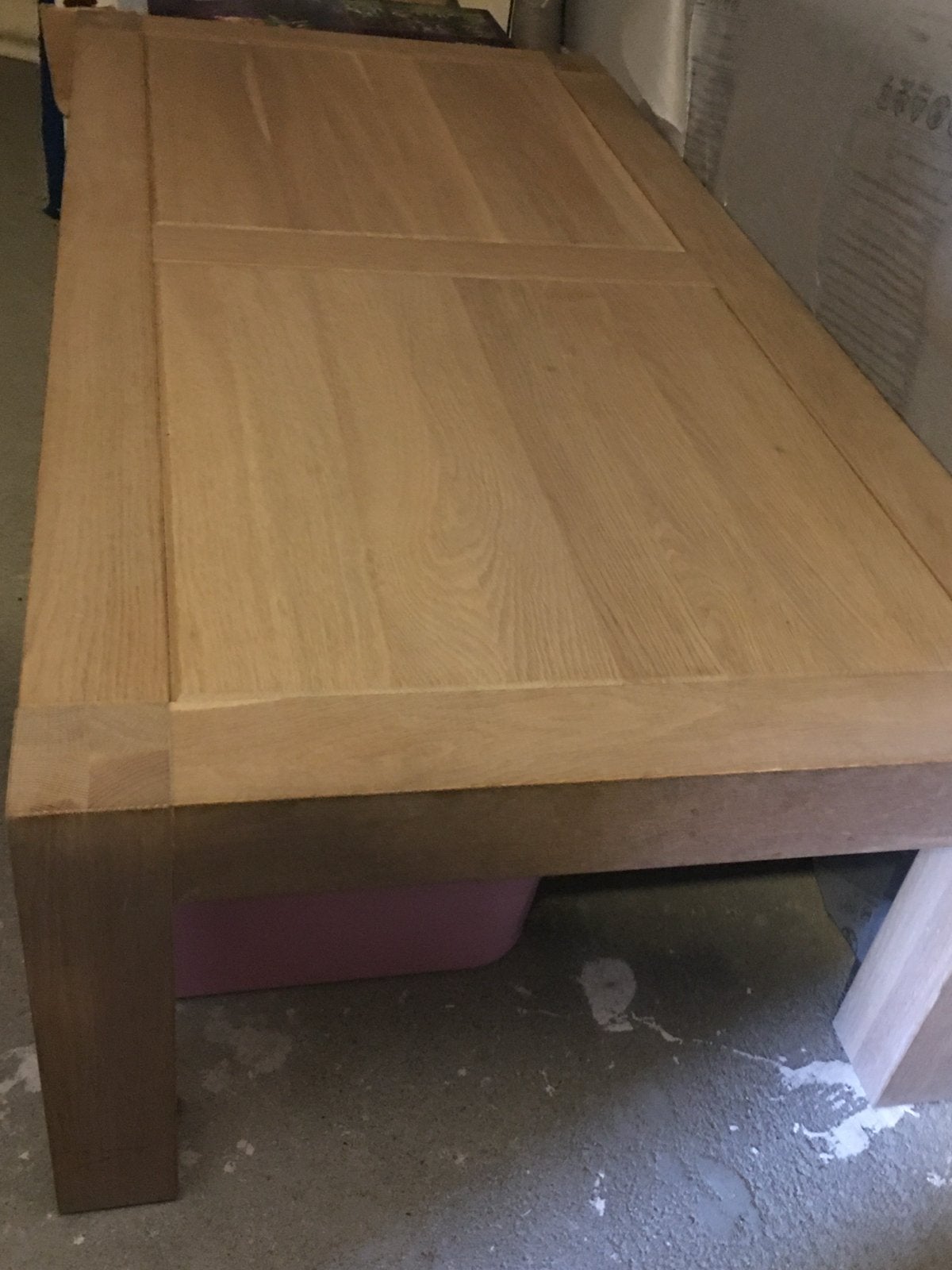 Salontafel White wash vol eiken, Ophalen, Gebruikt, 100 tot 150 cm, Eikenhout