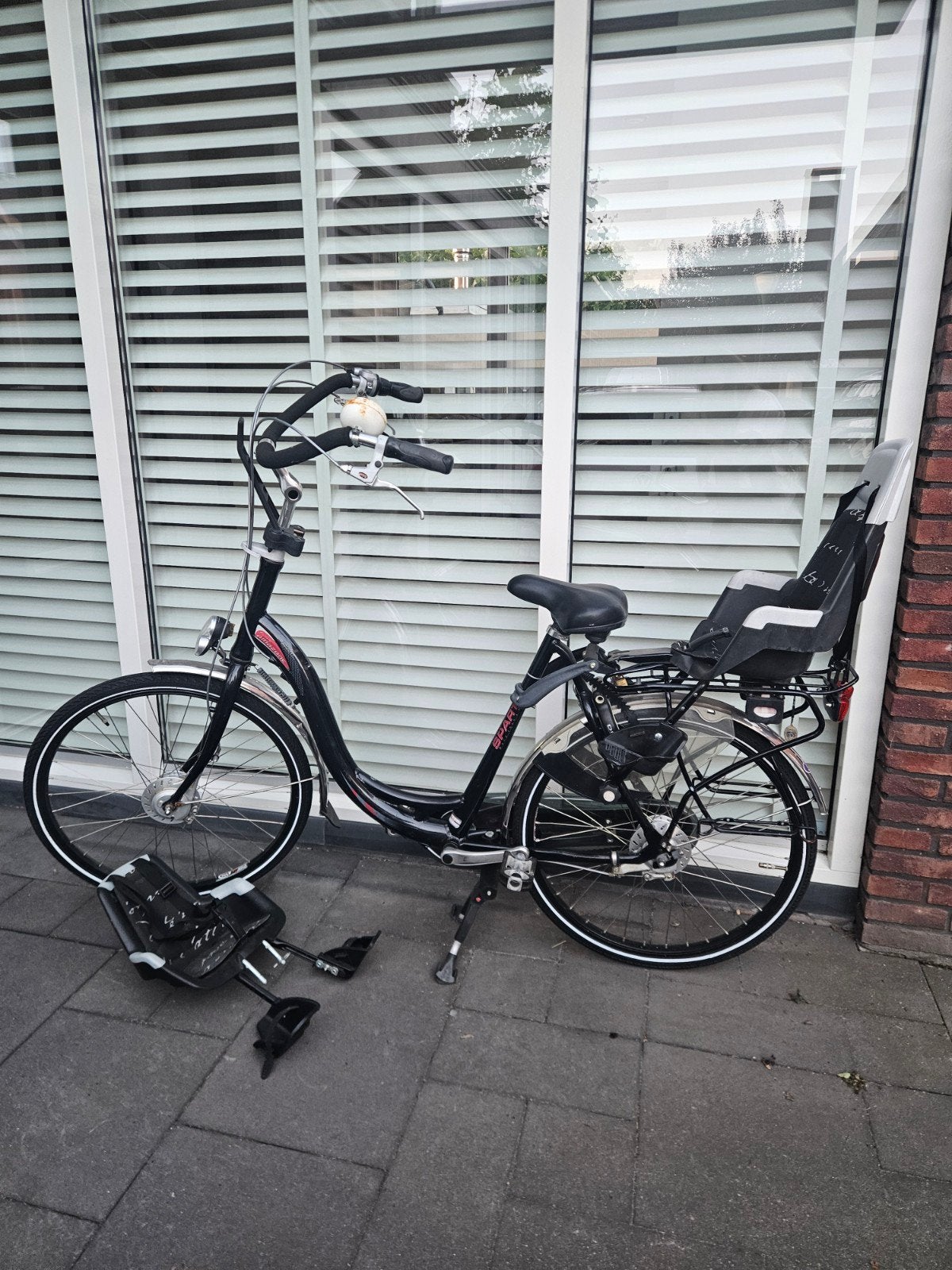 Sparta fiets met kinderzitjes en lage instap, Ophalen, Sparta, Trommelrem, 53 tot 56 cm