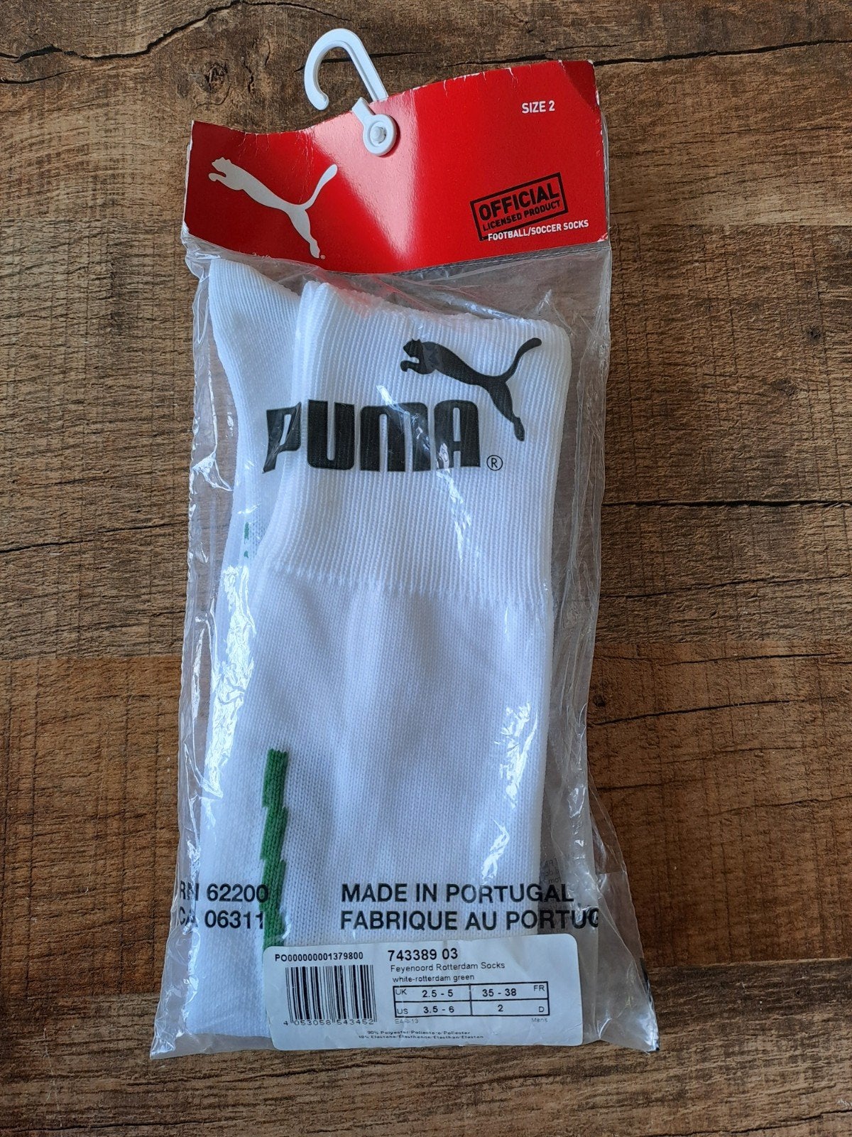 Puma Feyenoord Rotterdam Sokken - Wit/Groen (Maat 35-38), Sokken en Kniesokken, Puma, Wit, Maat 35 t/m 38