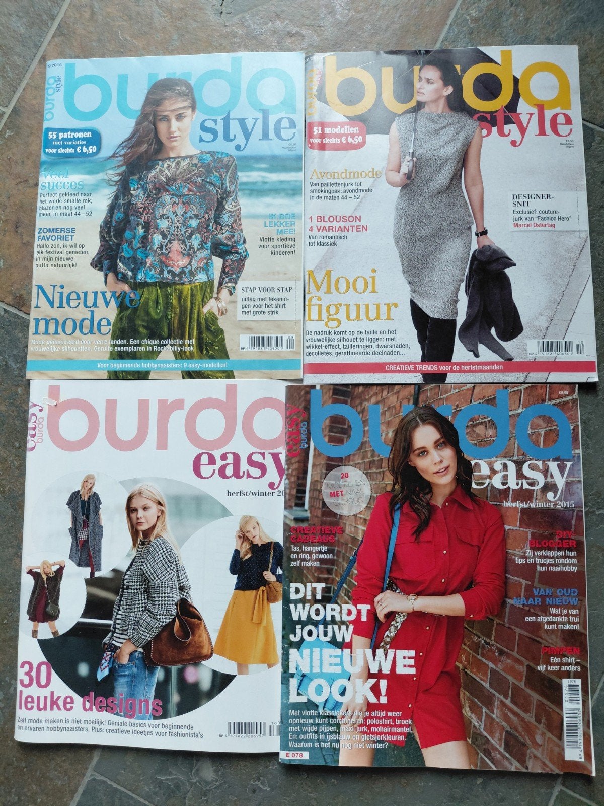 Burda Style & Easy Naaipatronen Tijdschriften (4 stuks), Hobby en Vrije tijd, Kledingpatronen, Ophalen of Verzenden, Vrouw, Burda