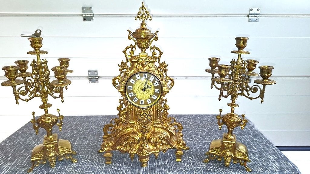 Bronze KlokkenStellen, Antiek en Kunst, Antiek | Klokken, Ophalen of Verzenden