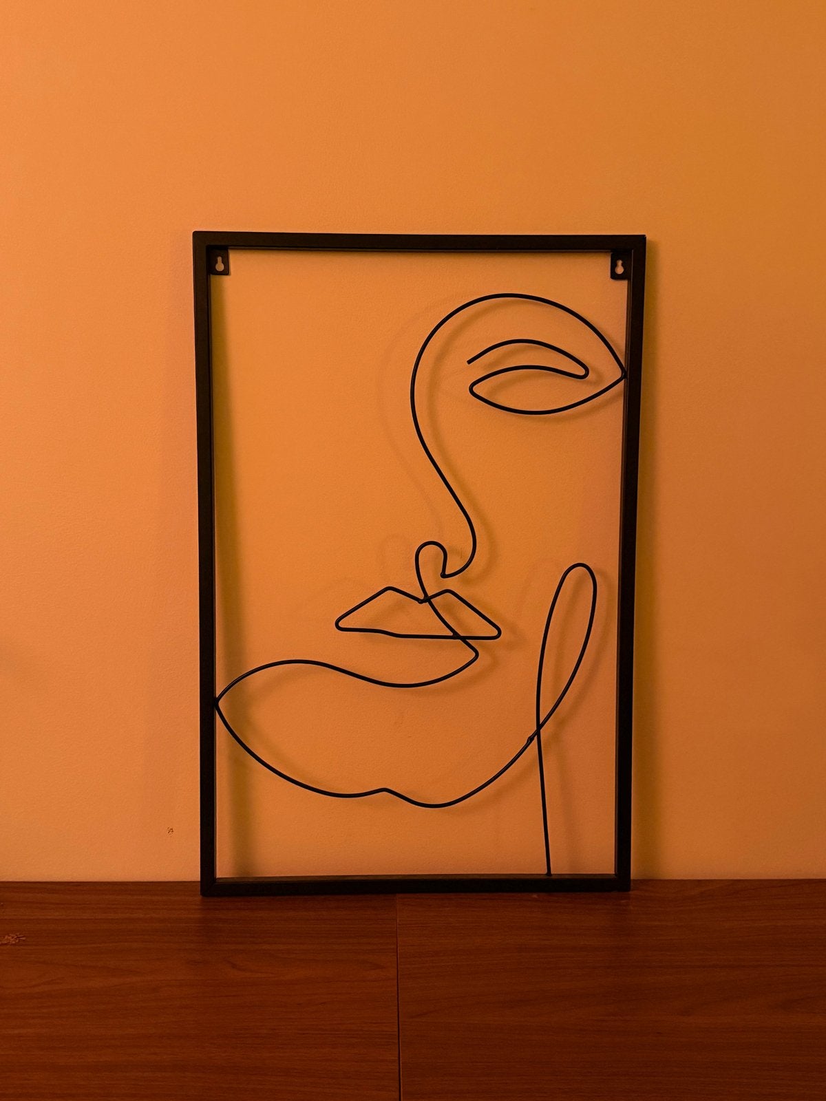 Metalen wanddecoratie gezicht, Ophalen, Metaal, Wandsculptuur, Zwart