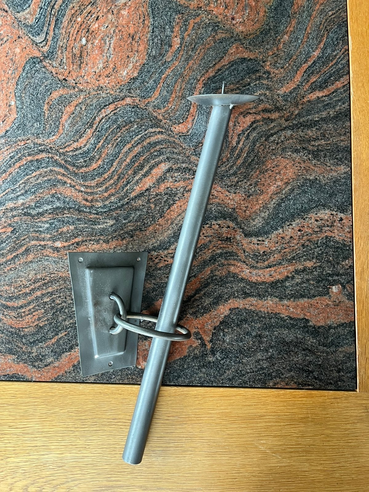 Decoratieve muur kaars kandelaars, Huis en Inrichting, Ophalen of Verzenden, Zo goed als nieuw, Metaal, Grijs