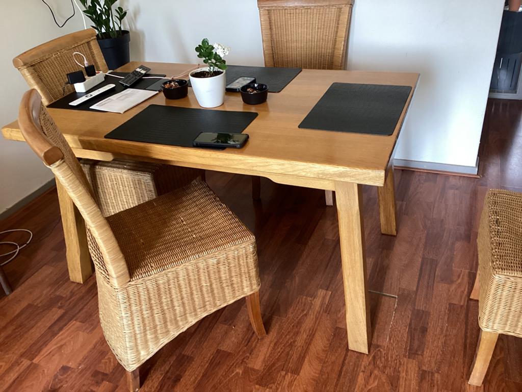 Bankstel , salon tafel  , eettafel met 4 stoelen, Ophalen of Verzenden, Zo goed als nieuw, 4 tot 6 stoelen