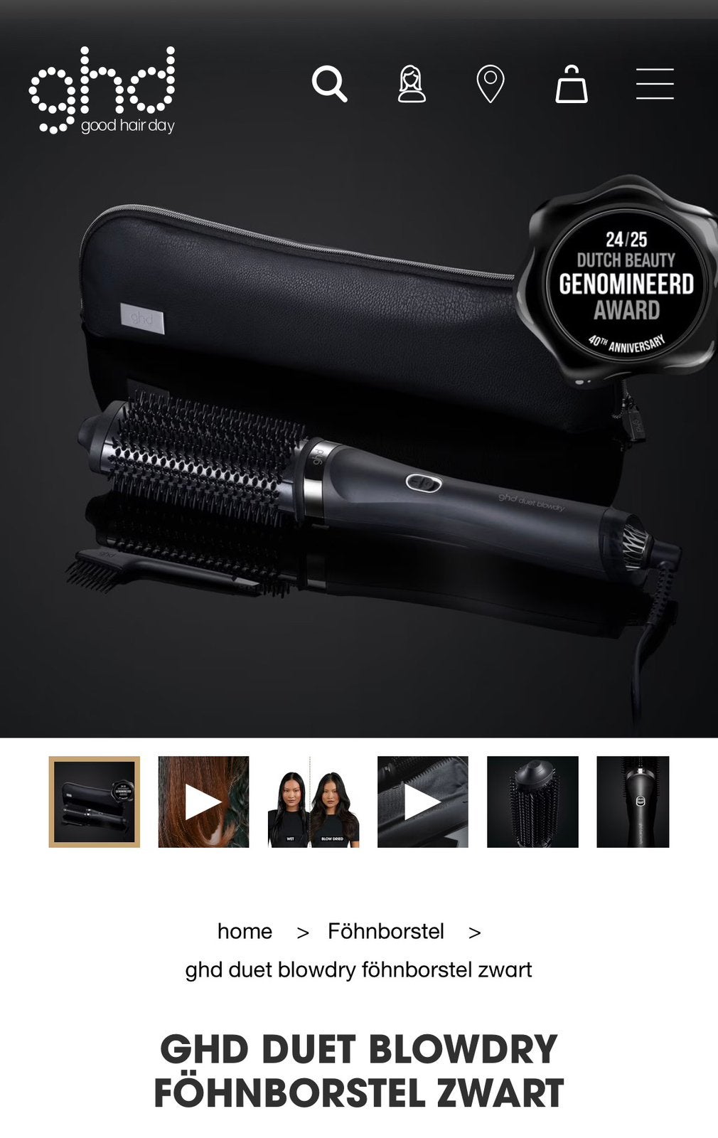 GHD duet blowdry fohn borstel, Ophalen, Zo goed als nieuw, Föhn of Haardroger