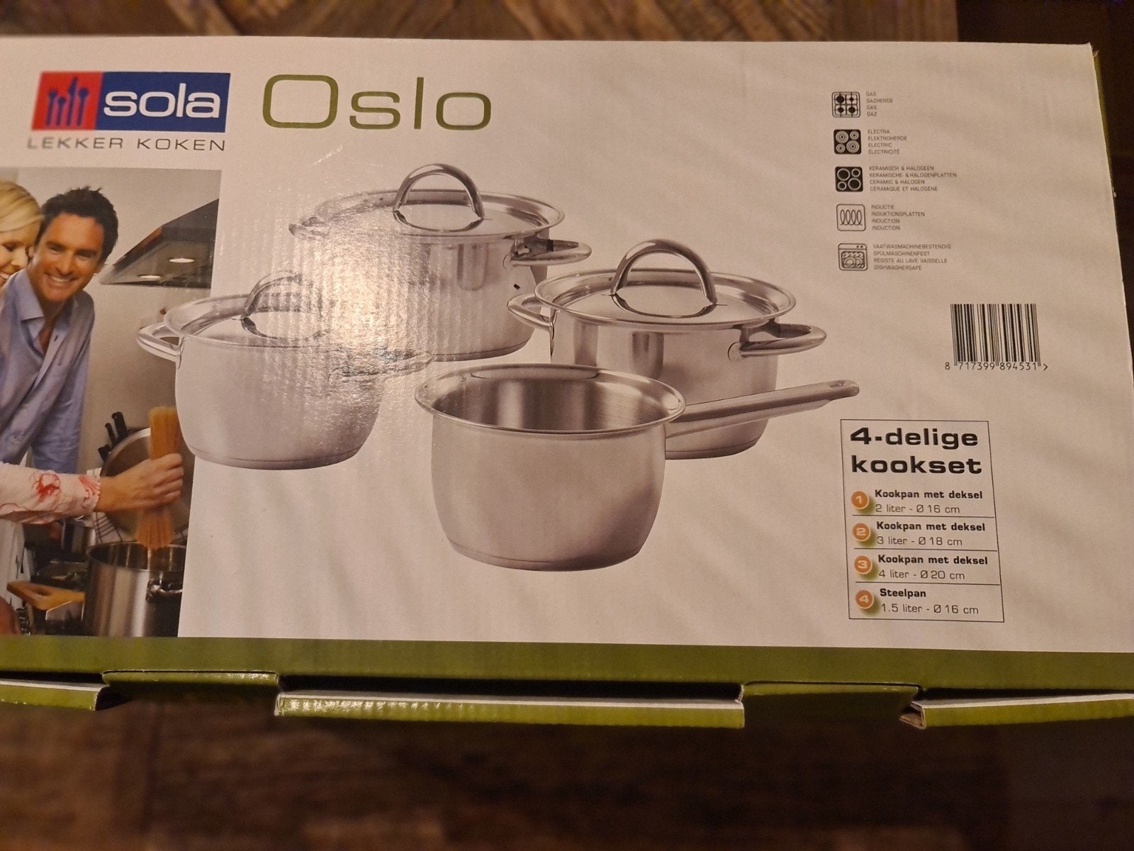 Sola Oslo 4-delige pannenset - Nieuw in doos, Huis en Inrichting, Keuken | Potten en Pannen, Nieuw, Pannenset, Ophalen of Verzenden