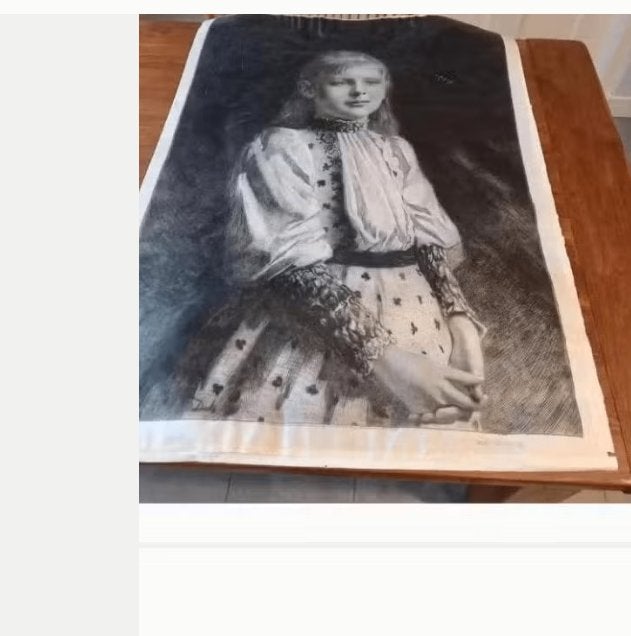 Originele 19e-eeuwse ets – Carel Lodewijk Dake: Wilhelmina, Antiek en Kunst, Ophalen of Verzenden