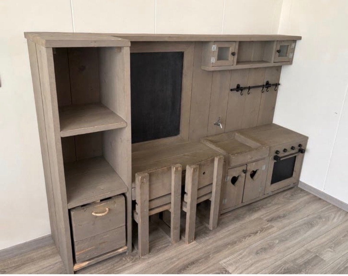 Steigerhouten speelkeuken van Jorg Meubelen, Ophalen, Gebruikt, Jongen of Meisje