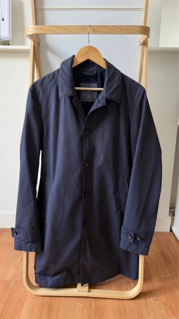 Zanone Montedoro Navy Katoen Mix Parka Jacket Maat 48 M, Kleding | Heren, Zo goed als nieuw, Zanone, Verzenden, Maat 48/50 (M)