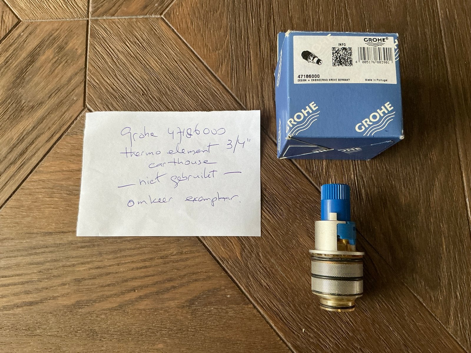 Grohe 47186000 thermo element 3/4" - Nieuw omkeer element, Ophalen of Verzenden, Nieuw, Chroom, Kraan