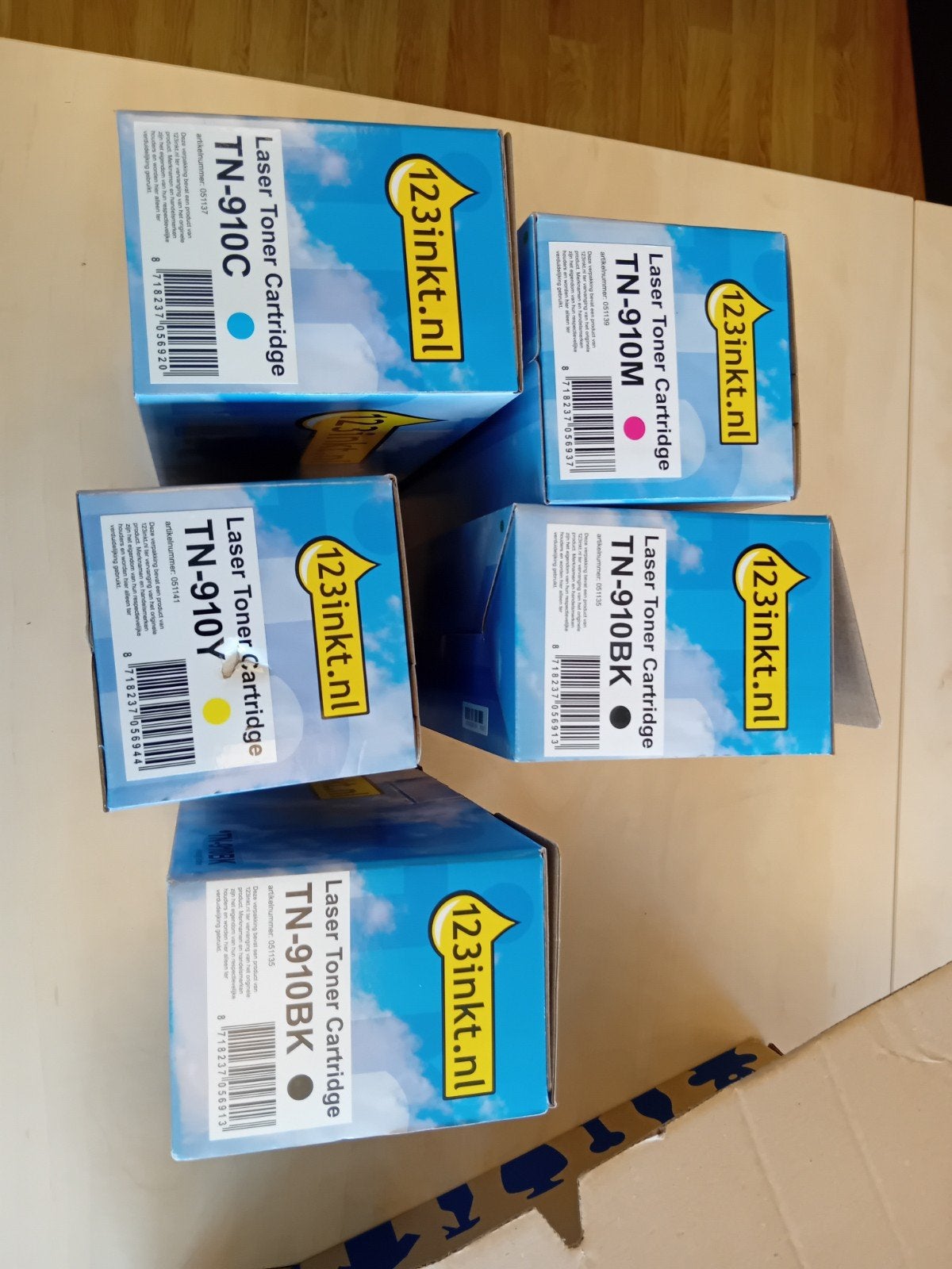 TN-910 Toner Cartridges (5 stuks), Ophalen of Verzenden, Nieuw, Toner, 123inkt.nl