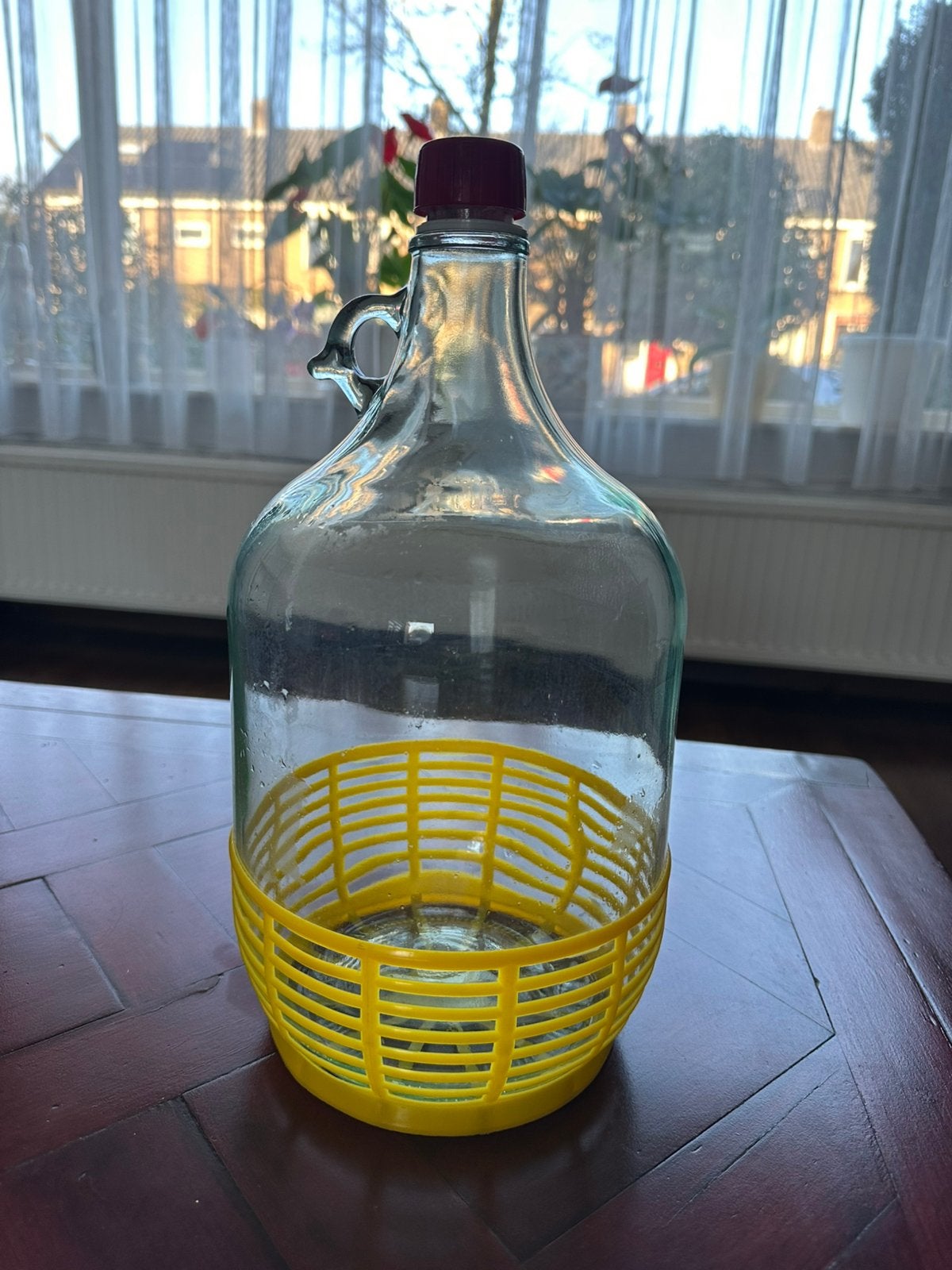 Glazen gistfles of mandfles met oortje voor wijn 5 liter, Ophalen of Verzenden