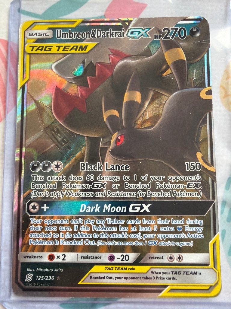 Umbreon & Darkrai GX – Tag Team – Unified Minds, Hobby en Vrije tijd, Verzamelkaartspellen | Pokémon, Ophalen of Verzenden, Zo goed als nieuw