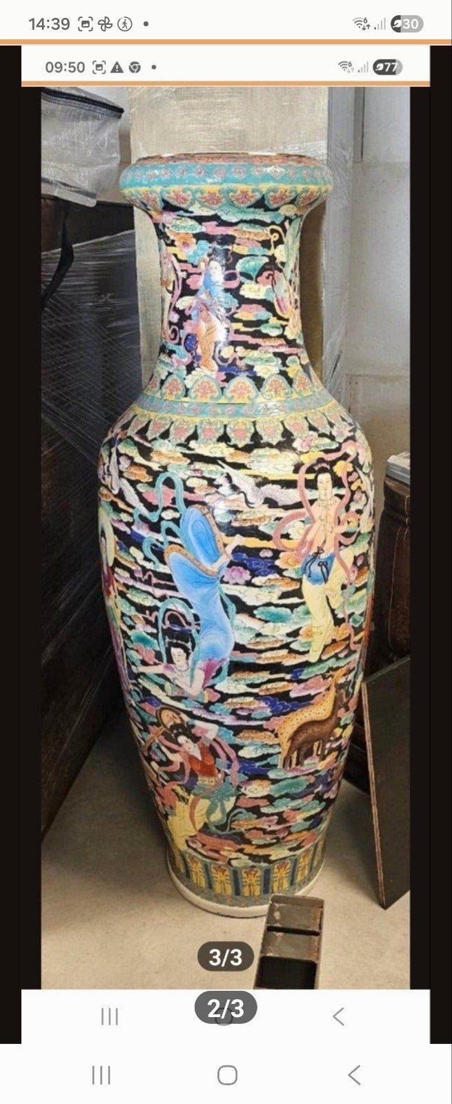Antieke Chinese Vaas met Gedetailleerde Scènes, Antiek en Kunst, Ophalen of Verzenden