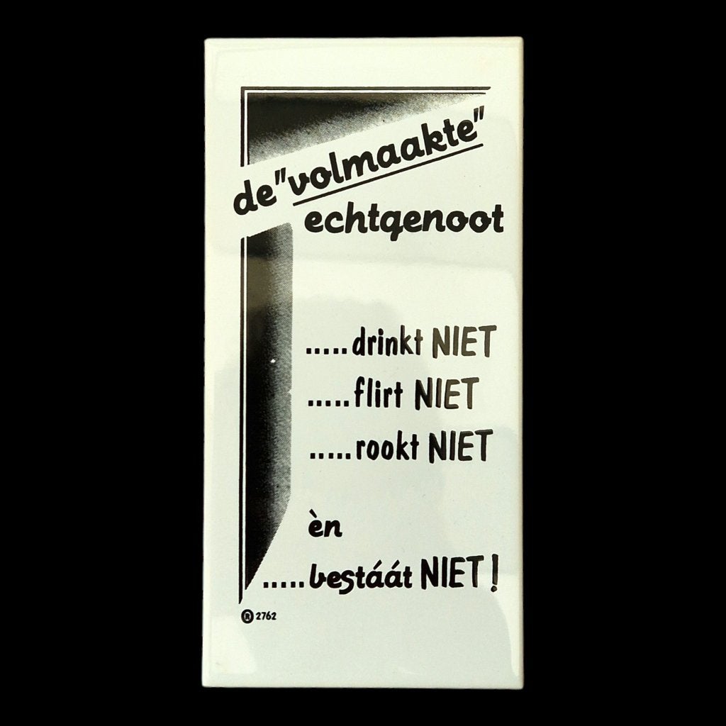 Royal Mosa Nederlands humortegel De volmaakte man, Ophalen of Verzenden