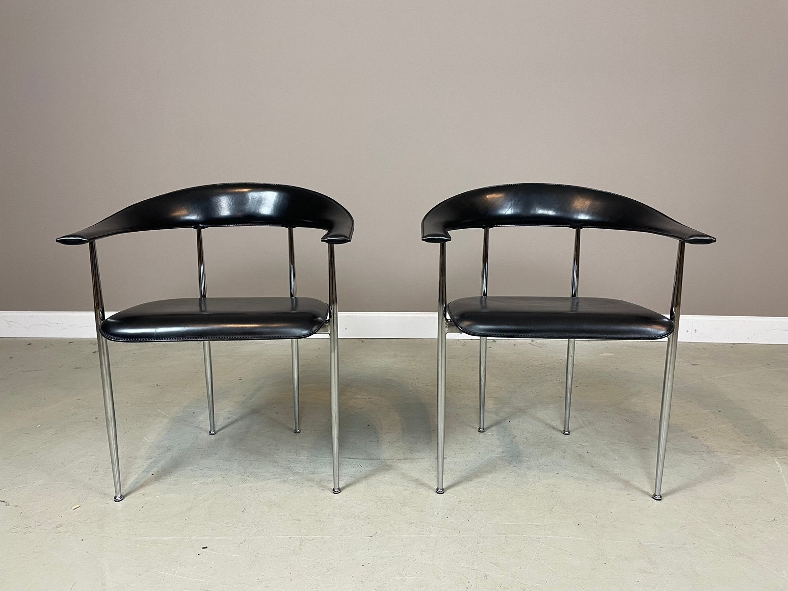 2 Fasem P40 stoelen door Giancarlo Vegni jaren 80 vintage, Ophalen, Gebruikt, Twee, Zwart